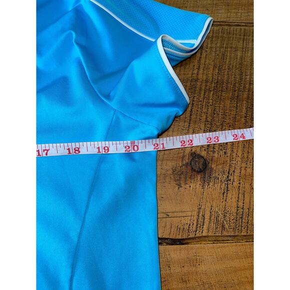 NWT Womens Adidas Climacool Caledonia Golf & Fish‎ Club Blue Short Sleeve Polo L - Picture 10 of 10